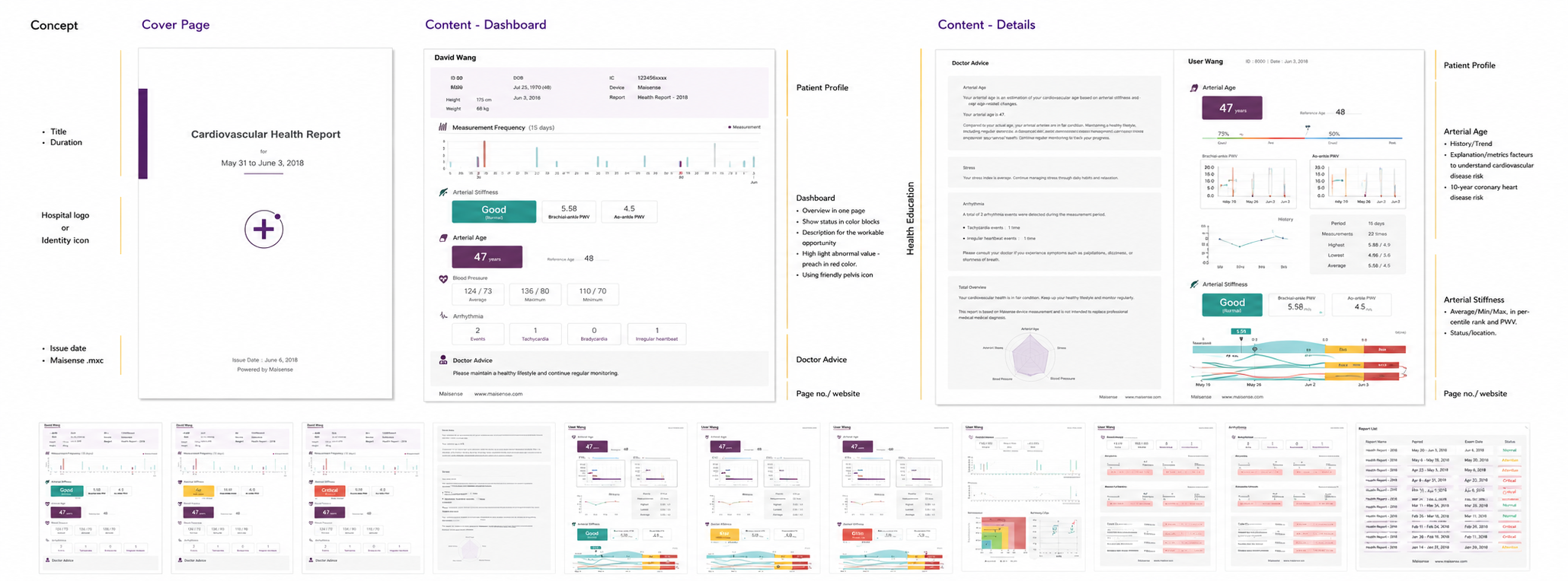 Maisense Health Report Dashboard 一頁總覽